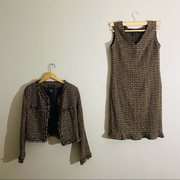 Adorable 90s Vintage JM Atelier Tweed Dress & Jacket Set - Picture 2 of 15